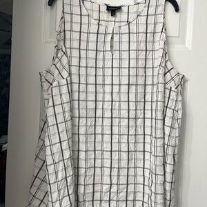 Lane Bryant Black and White Checkered Sleeveless Blouse